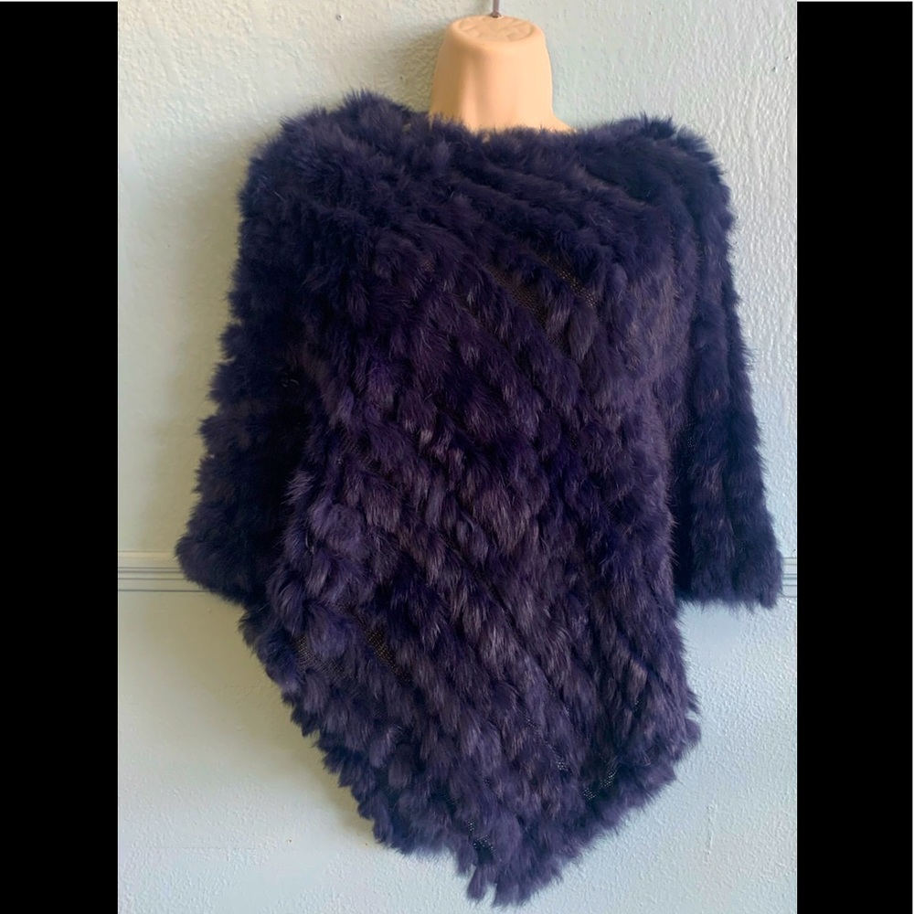 Purple rabbit fur cardigan
